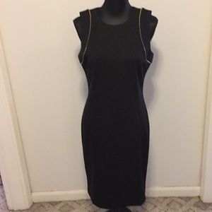 Little black dress with gold trim